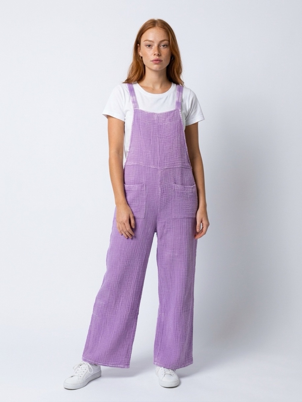 Zenana Outfitters lavender Gauze Wide-Leg Jumpsuit overalls